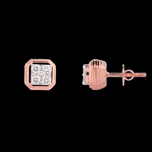 14K Rose Gold Diamond Earrings - 0.58ct VS-HI