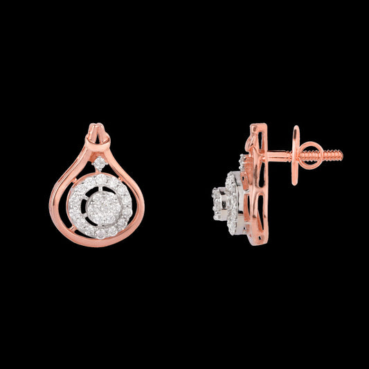 14K Rose Gold Diamond Earrings - 0.7ct VVS-VS-HI