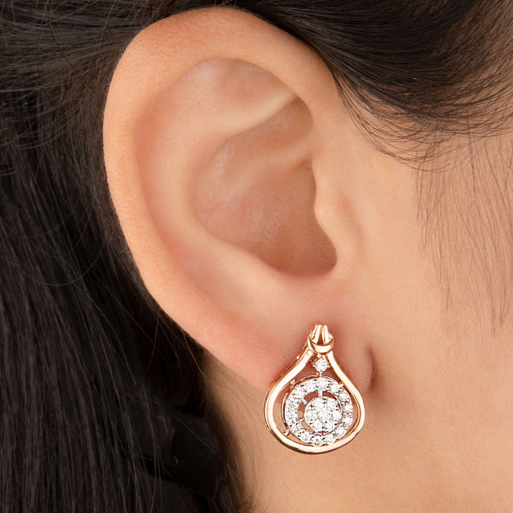 14K Rose Gold Diamond Earrings - 0.7ct VVS-VS-HI