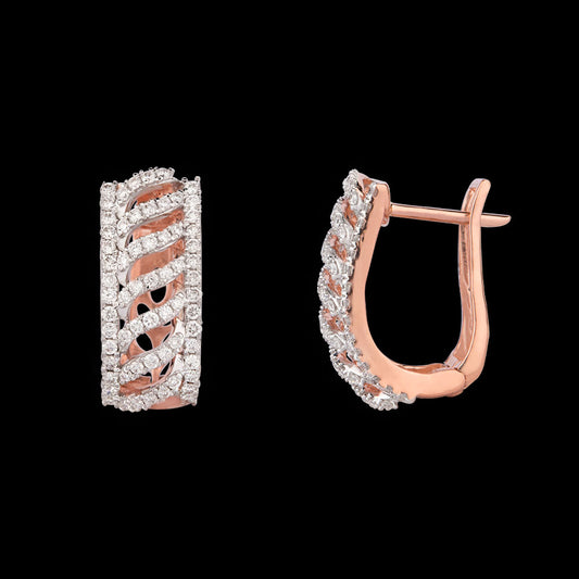 14K Rose Gold Diamond Earrings - 0.575ct VS-SI-FG