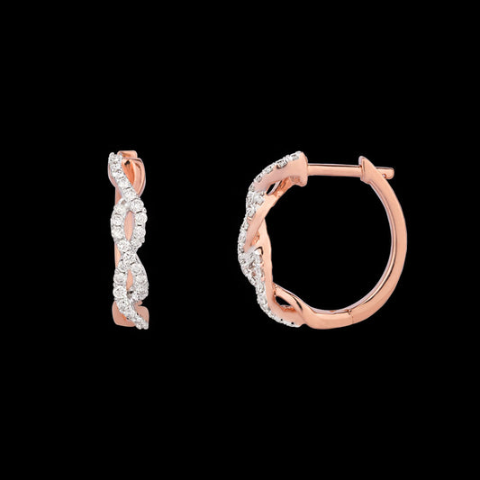 14K Rose Gold Diamond Earrings - 0.26ct VVS-VS-IJ