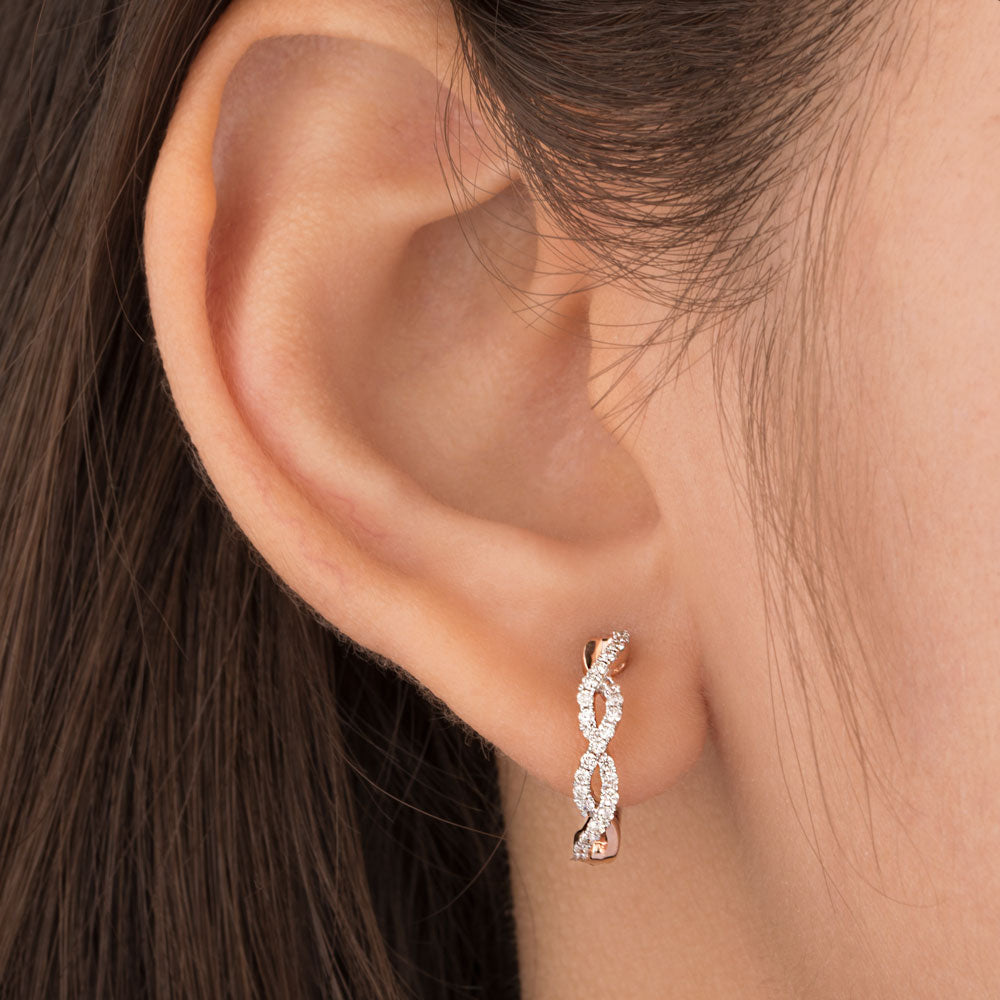 14K Rose Gold Diamond Earrings - 0.26ct VVS-VS-IJ