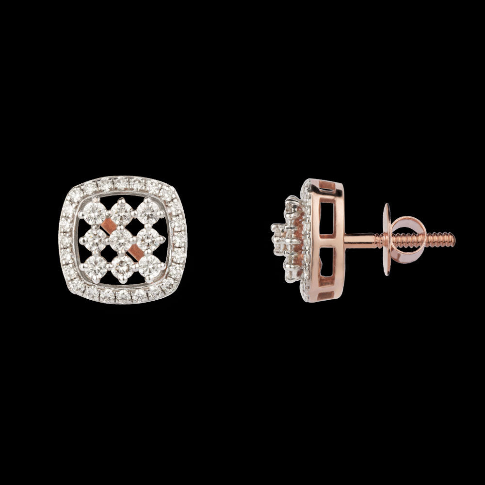 14K Rose Gold Diamond Earrings - 0.9ct VVS-VS-HI