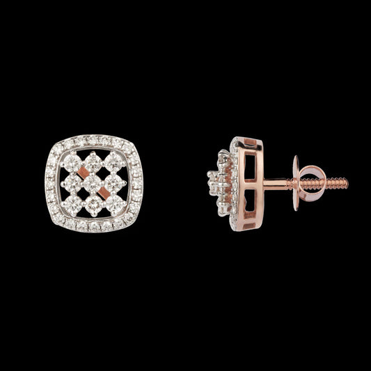 14K Rose Gold Diamond Earrings - 0.9ct VVS-VS-HI