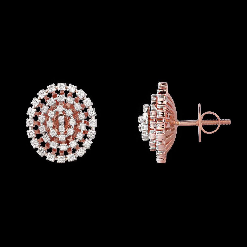 14K Rose Gold Diamond Earrings - 0.88ct VVS-VS-GH