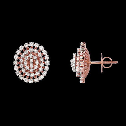 14K Rose Gold Diamond Earrings - 0.88ct VVS-VS-GH
