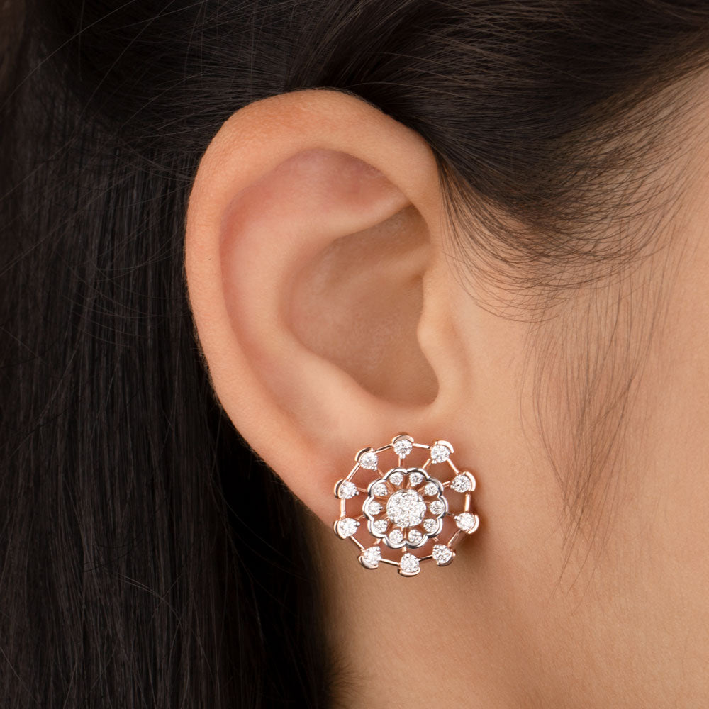 14K Rose Gold Diamond Earrings - 1.14ct VVS-VS-GH