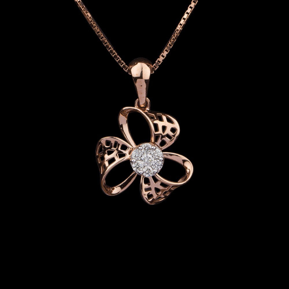 14K Rose Gold Diamond Pendant - 0.19ct SI-IJ