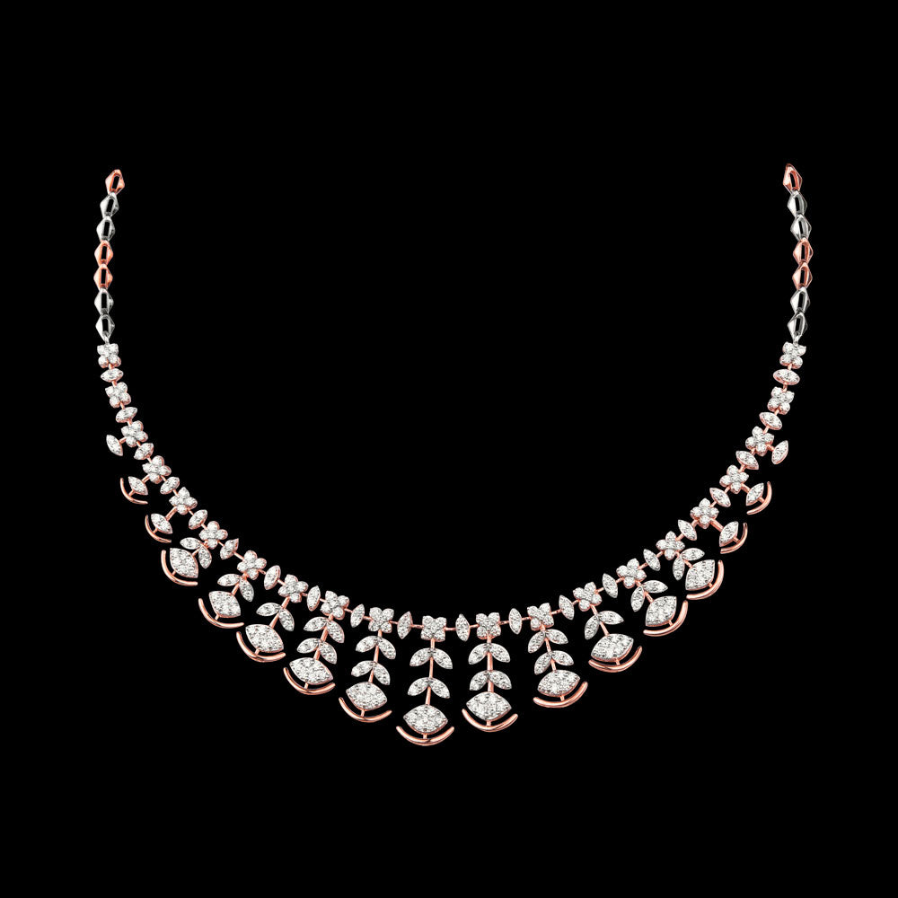 18K Rose Gold Diamond Necklace - 4.843ct VVS-VS-GH
