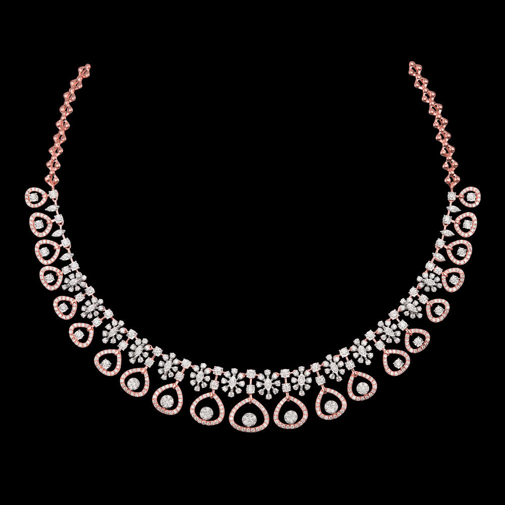 18K Rose Gold Diamond Necklace - 5.374ct VVS-VS-GH