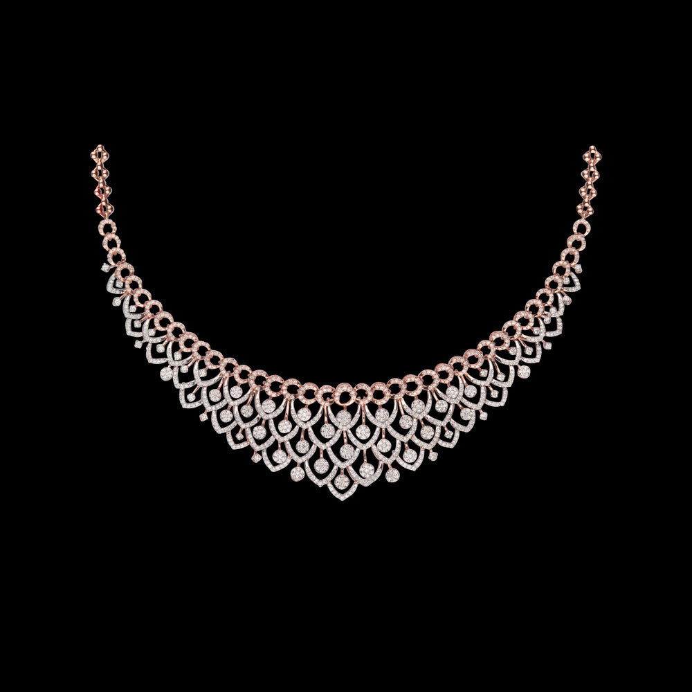 14K Rose Gold Diamond Necklace - 5.04ct SI-GH