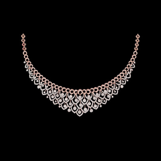 14K Rose Gold Diamond Necklace - 5.04ct SI-GH