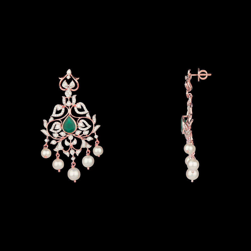 18K Rose Gold Diamond Jewellery - 1.47ct VVS-VS-GH with Colour Stones