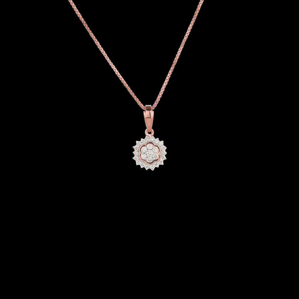 14K Rose Gold Diamond Pendant - 0.21ct SI-GH