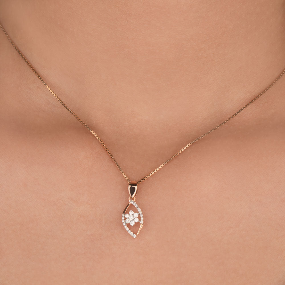 14K Rose Gold Diamond Pendant - 0.17ct SI-IJ