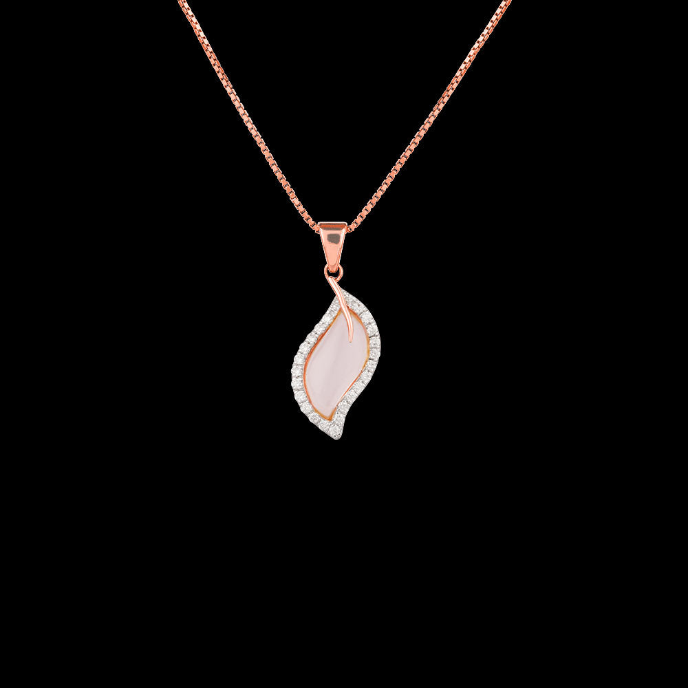 14K Rose Gold Diamond Pendant - 0.27ct SI-GH with Colour Stones