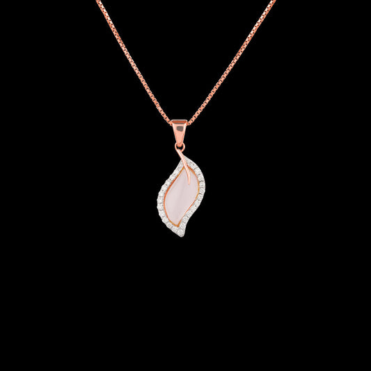 14K Rose Gold Diamond Pendant - 0.27ct SI-GH with Colour Stones