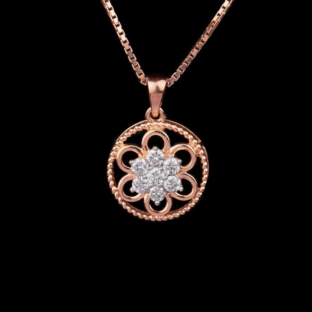 18K Rose Gold Diamond Pendant - 0.26ct VS-GH