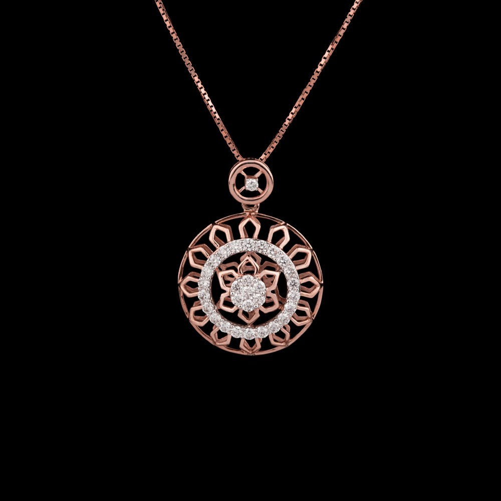 14K Rose Gold Diamond Pendant - 0.62ct VVS-VS-GH