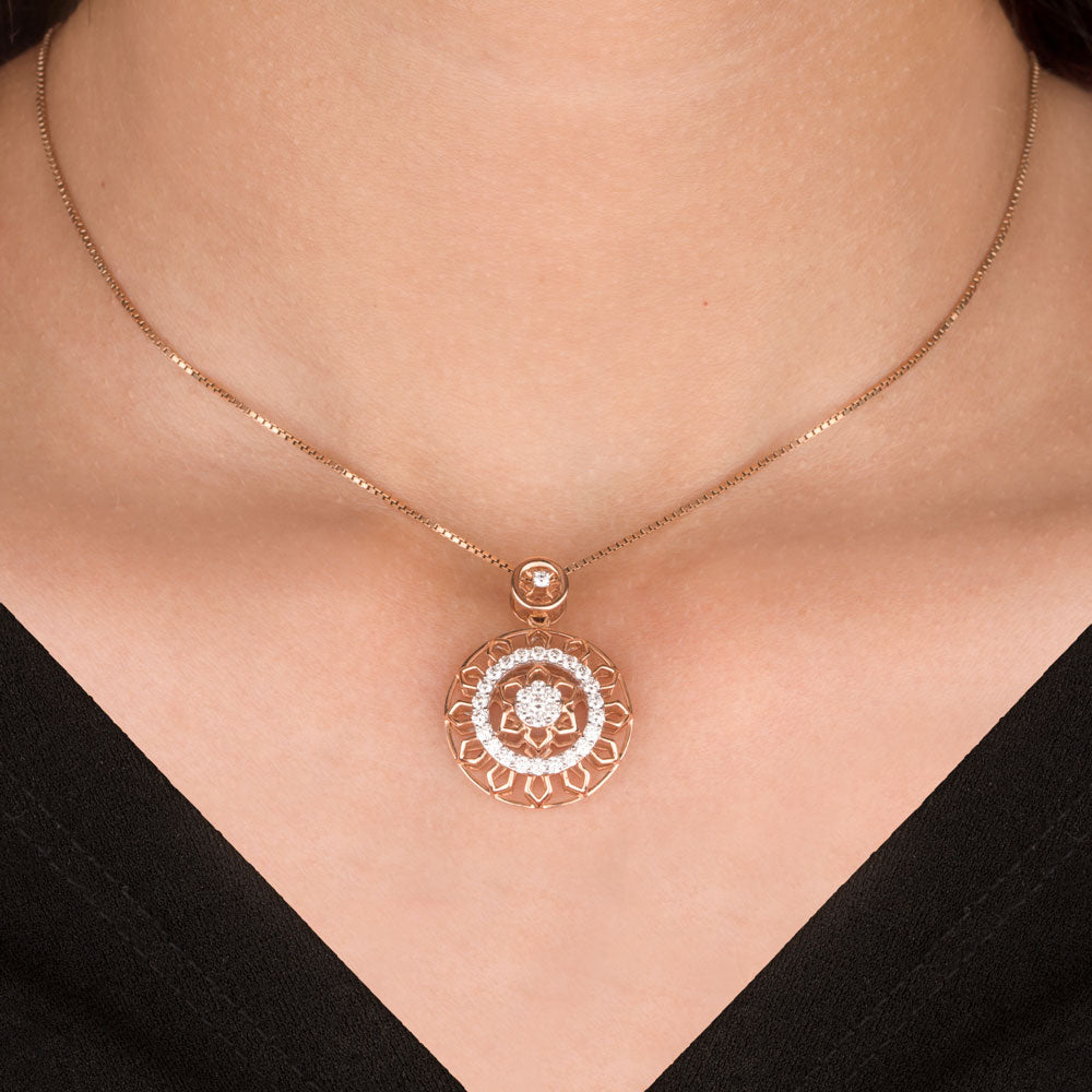 14K Rose Gold Diamond Pendant - 0.62ct VVS-VS-GH