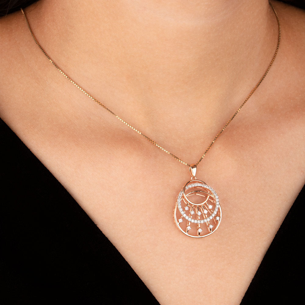 18K Rose Gold Diamond Pendant - 0.47ct VVS-VS-GH