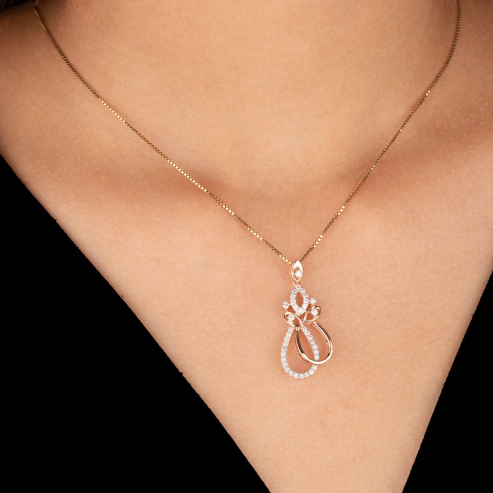 14K Rose Gold Diamond Pendant - 0.38ct VVS-VS-GH