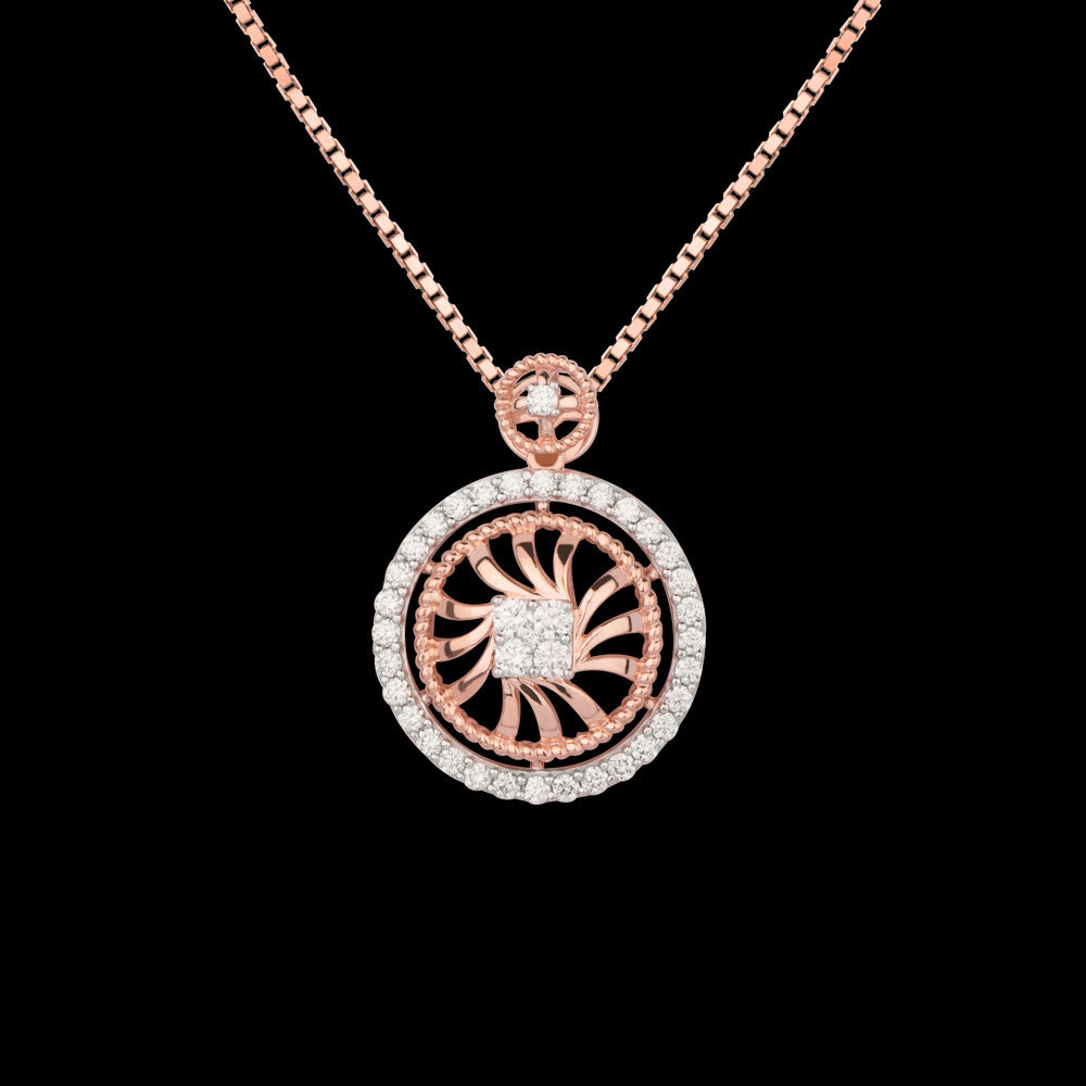18K Rose Gold Diamond Pendant - 0.62ct VVS-VS-GH