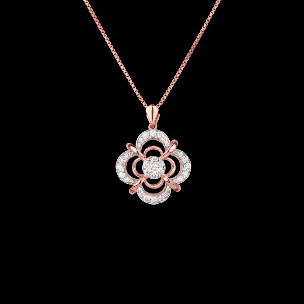 18K Rose Gold Diamond Pendant - 0.56ct VVS-VS-GH