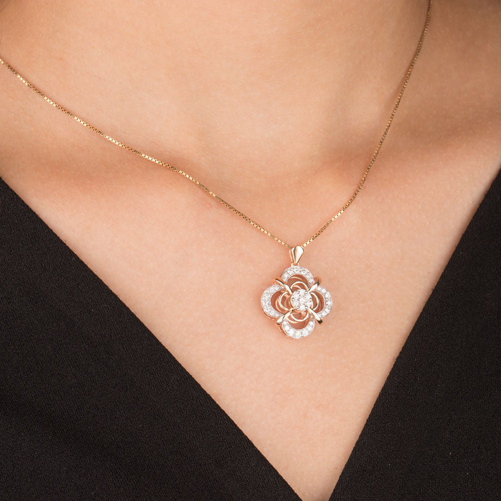 18K Rose Gold Diamond Pendant - 0.56ct VVS-VS-GH