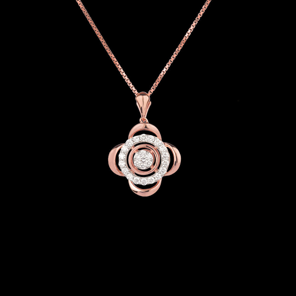 18K Rose Gold Diamond Pendant - 0.48ct VVS-VS-GH
