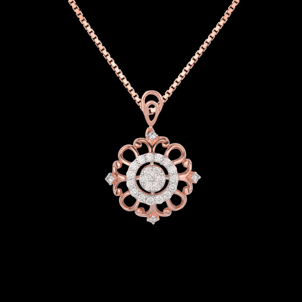 18K Rose Gold Diamond Pendant - 0.55ct VVS-VS-GH