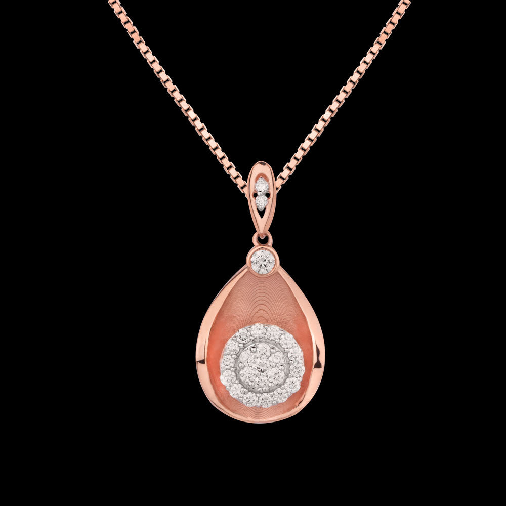 18K Rose Gold Diamond Pendant - 0.5ct VVS-VS-GH