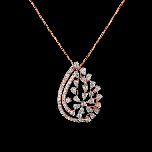 14K Rose Gold Diamond Pendant - 1.81ct VS-SI-FG