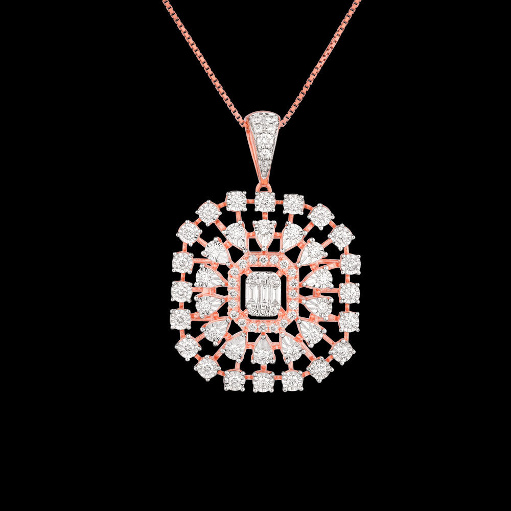 18K Rose Gold Diamond Pendant - 0.837ct VVS-VS-HI