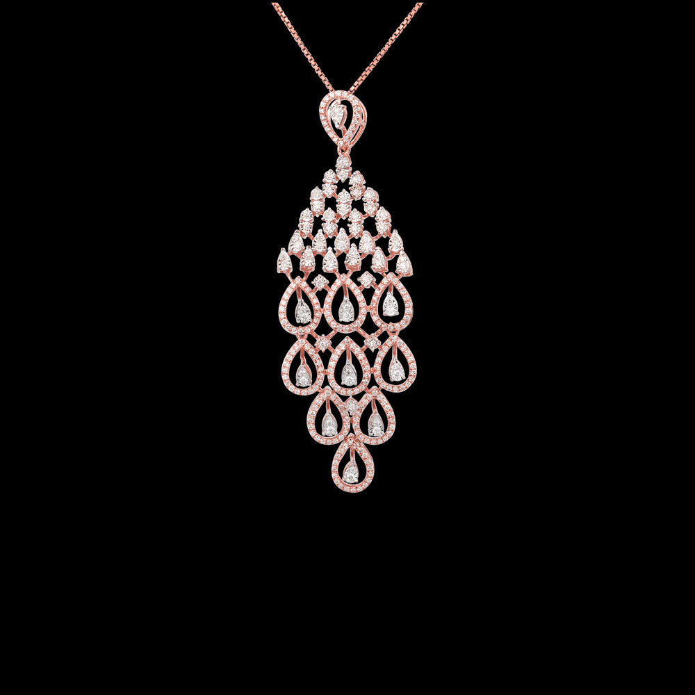 14K Rose Gold Diamond Pendant - 1.44ct VS-SI-HI