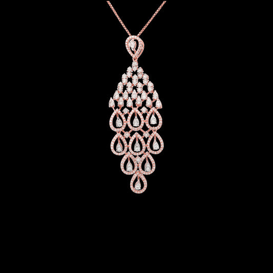 14K Rose Gold Diamond Pendant - 1.44ct VS-SI-HI