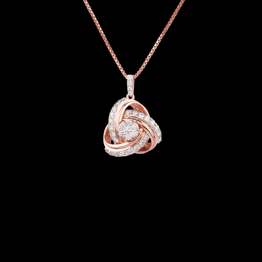 14K Rose Gold Diamond Pendant - 0.83ct VS-SI-HI