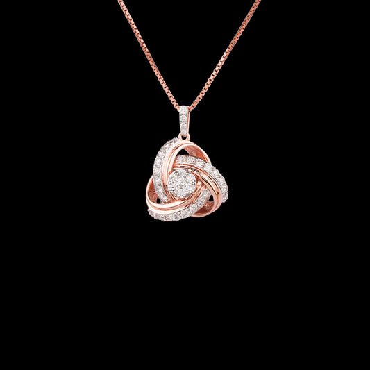 14K Rose Gold Diamond Pendant - 0.83ct VS-SI-HI
