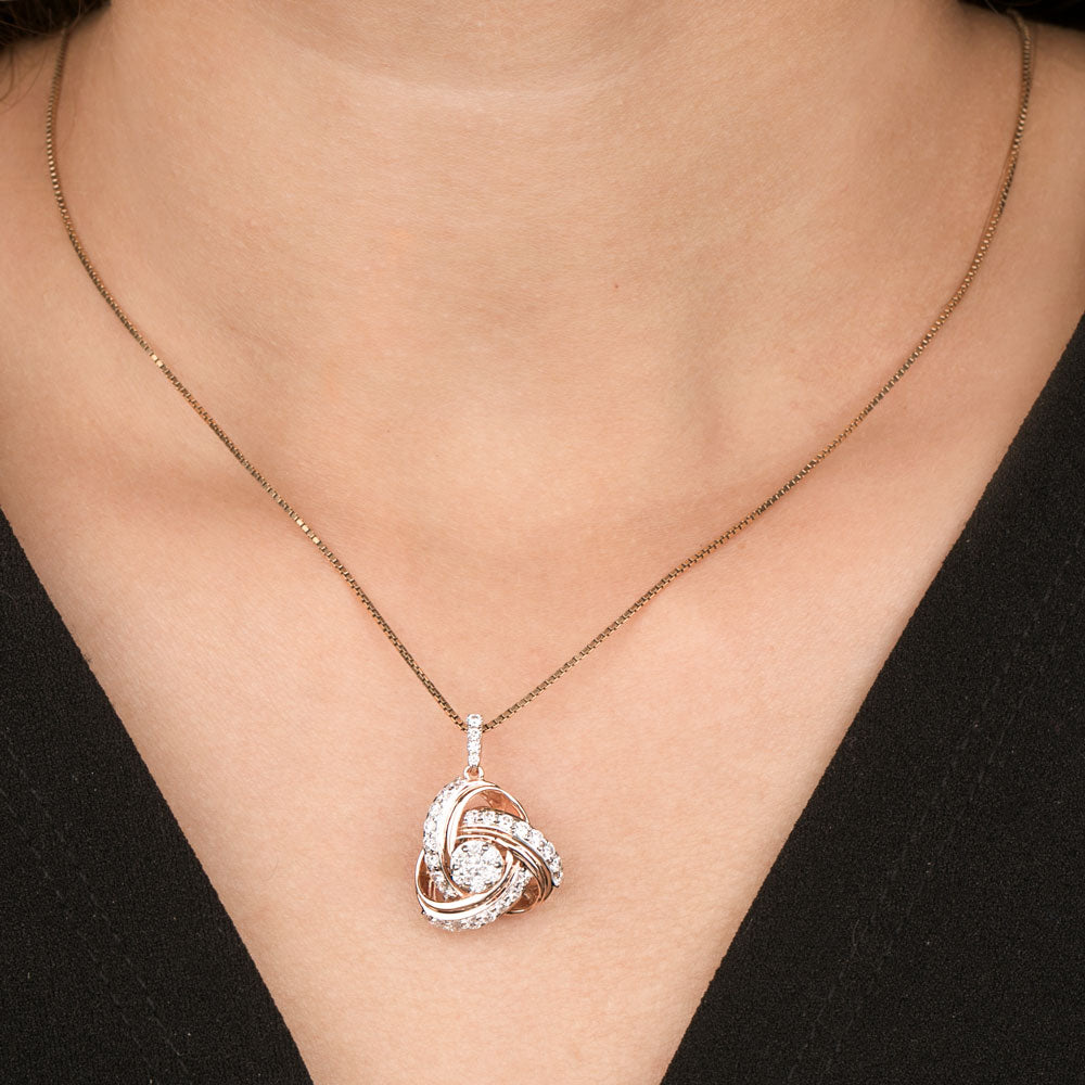 14K Rose Gold Diamond Pendant - 0.83ct VS-SI-HI