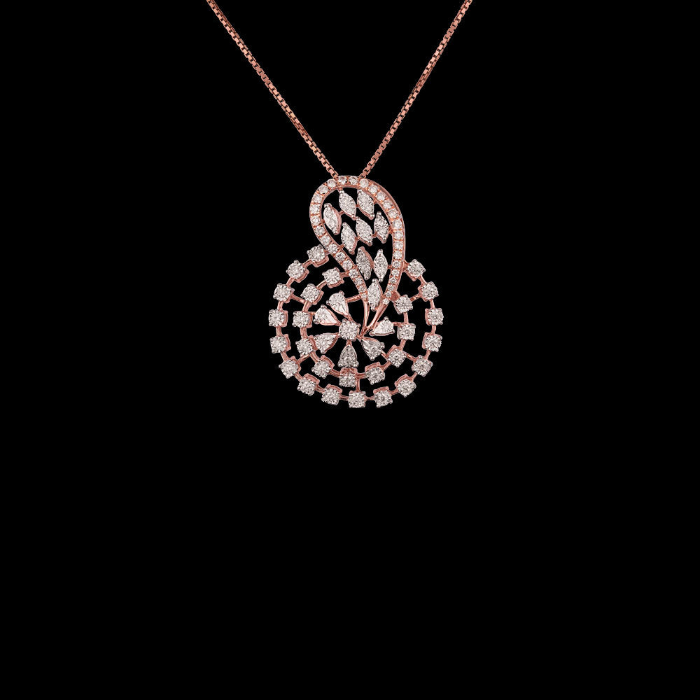 14K Rose Gold Diamond Pendant - 0.78ct SI-GH