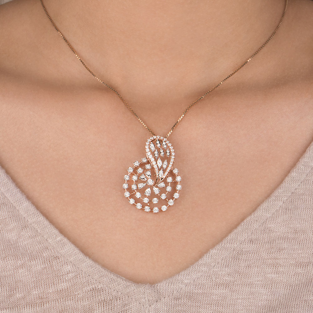 14K Rose Gold Diamond Pendant - 0.78ct SI-GH