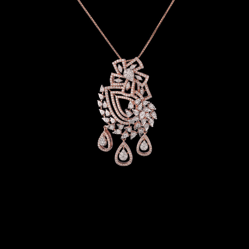 14K Rose Gold Diamond Pendant - 2.17ct SI-HI