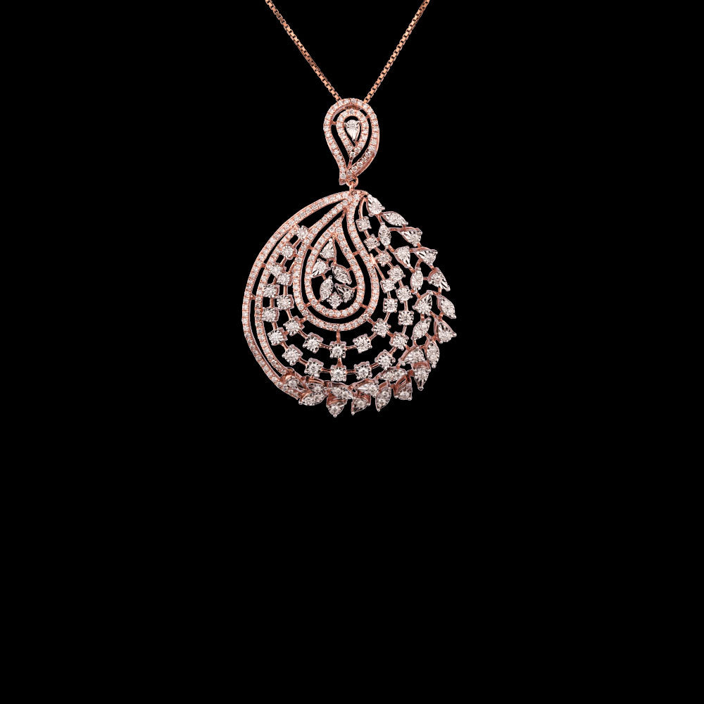 14K Rose Gold Diamond Pendant - 1.82ct SI-HI