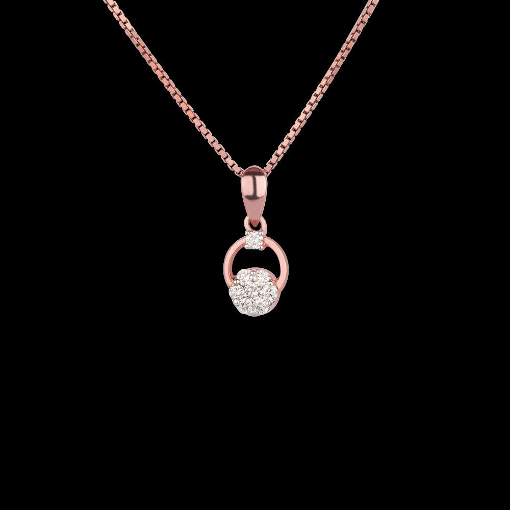 14K Rose Gold Diamond Pendant - 0.19ct SI-GH
