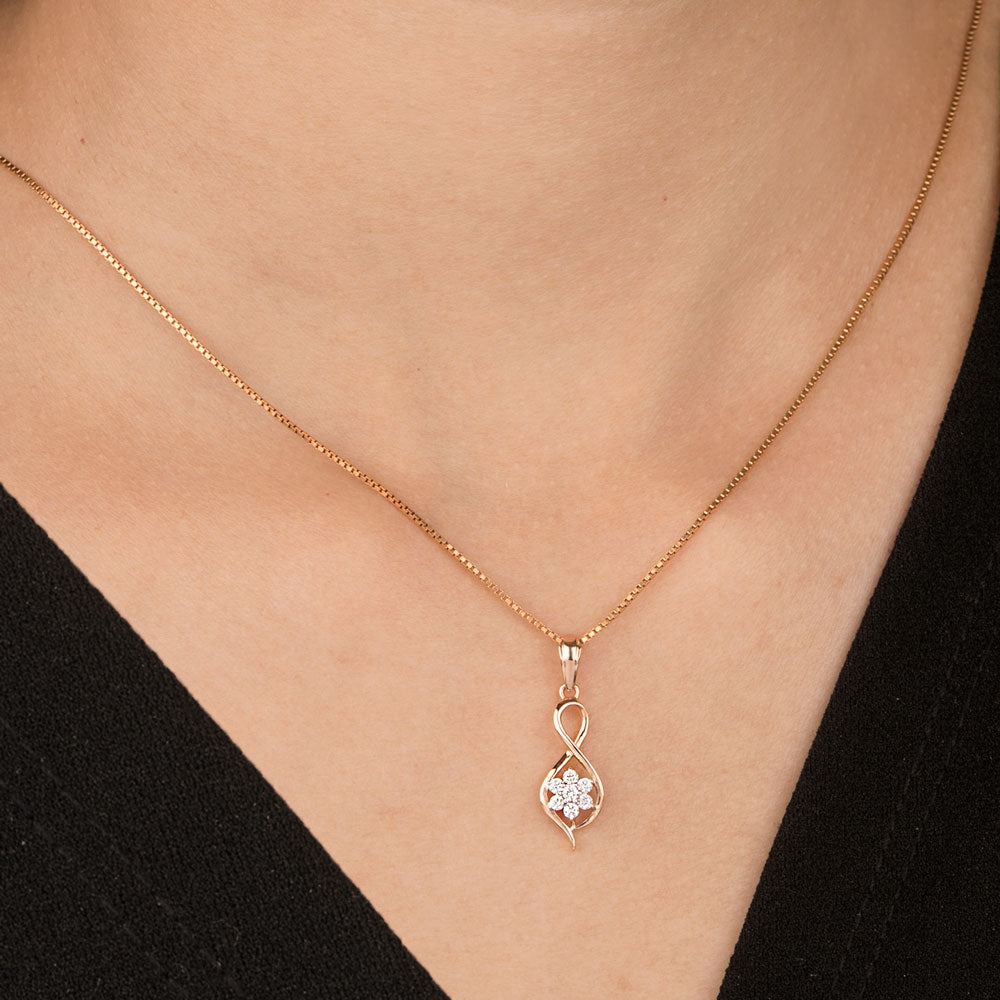 14K Rose Gold Diamond Pendant - 0.16ct SI-GH