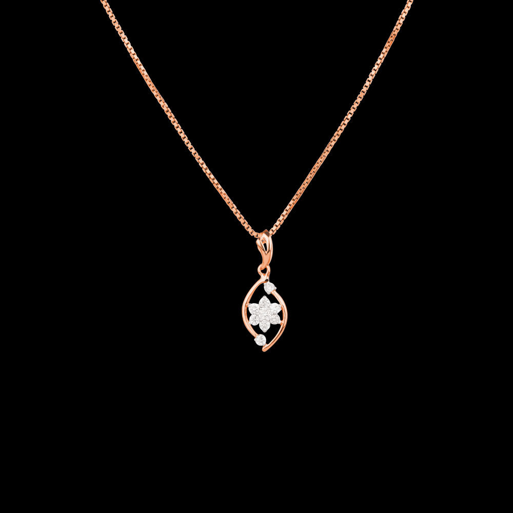 14K Rose Gold Diamond Pendant - 0.2ct SI-IJ