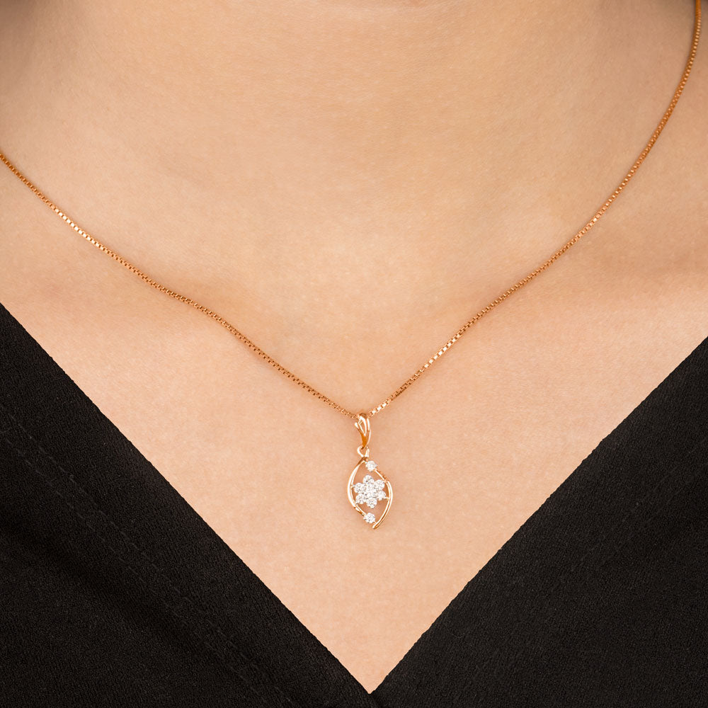 14K Rose Gold Diamond Pendant - 0.2ct SI-IJ
