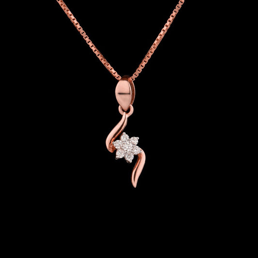 14K Rose Gold Diamond Pendant - 0.15ct SI-GH