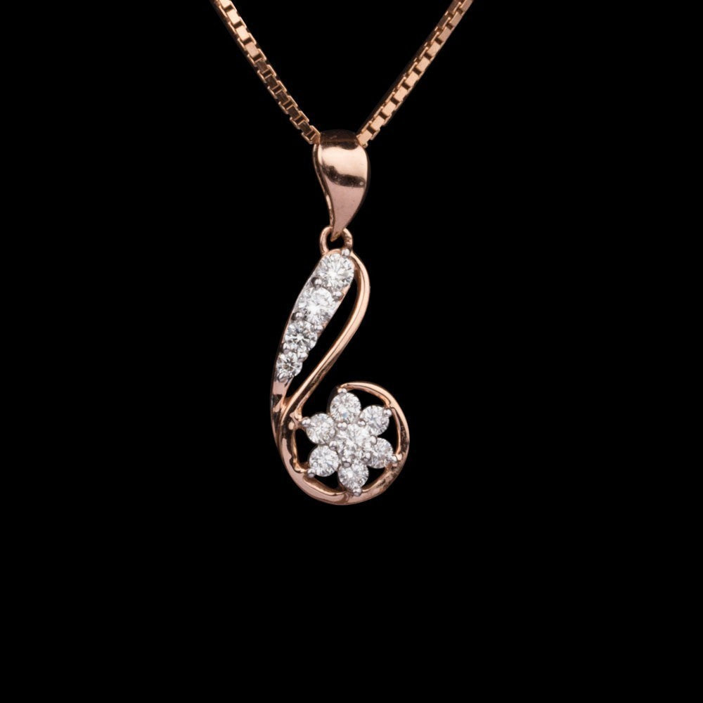 14K Rose Gold Diamond Pendant - 0.28ct SI-GH