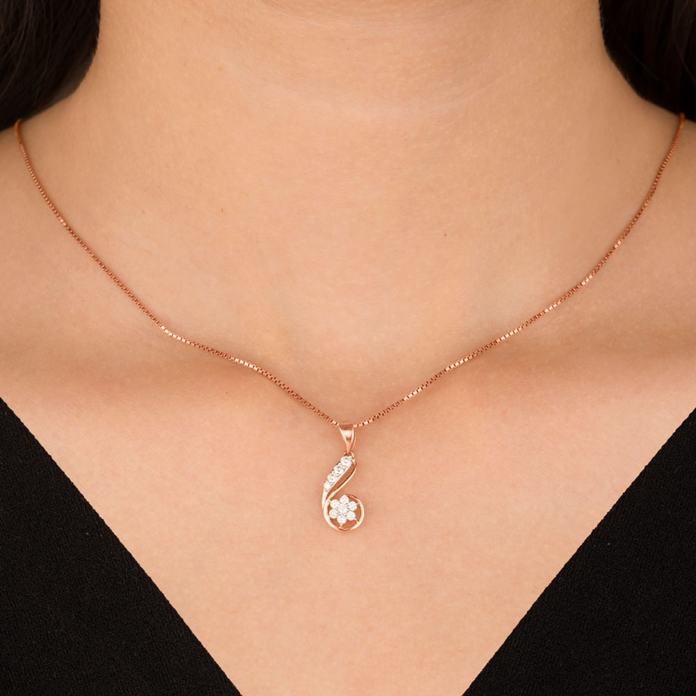 14K Rose Gold Diamond Pendant - 0.28ct SI-GH